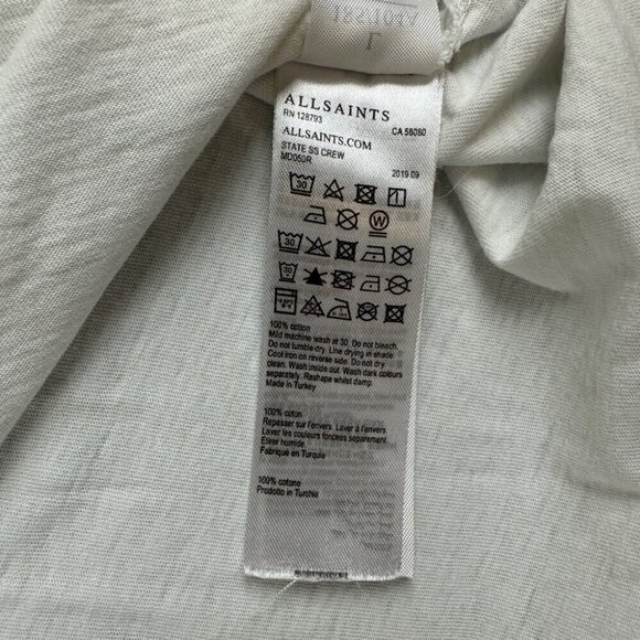 All Saints White State Crew T-Shirt Women's Size Large - Picture 13 of 13